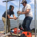 Zach & Justin collecting a piston core in Joppa Flats.